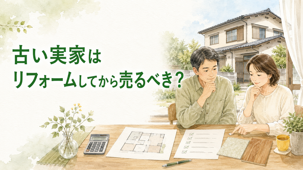 古い実家を売る前にリフォームするか家族で検討している様子